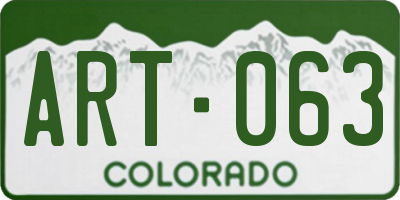 CO license plate ART063