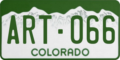 CO license plate ART066