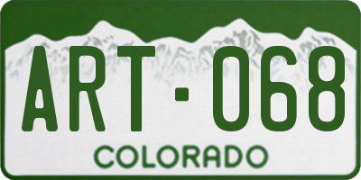 CO license plate ART068