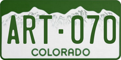 CO license plate ART070
