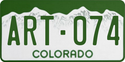 CO license plate ART074