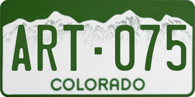 CO license plate ART075