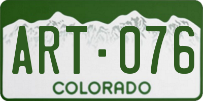 CO license plate ART076