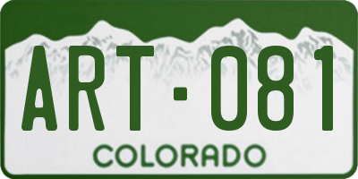 CO license plate ART081