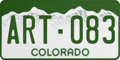 CO license plate ART083