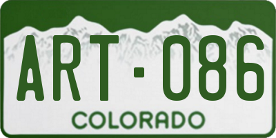 CO license plate ART086