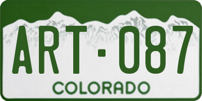 CO license plate ART087