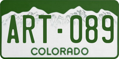 CO license plate ART089