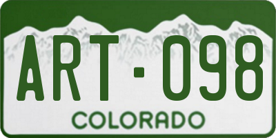 CO license plate ART098