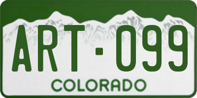 CO license plate ART099