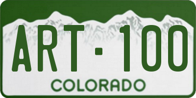 CO license plate ART100