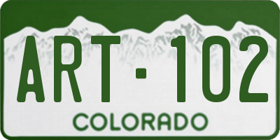 CO license plate ART102
