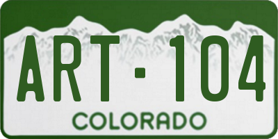 CO license plate ART104