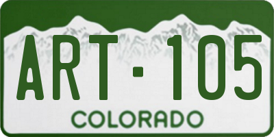 CO license plate ART105