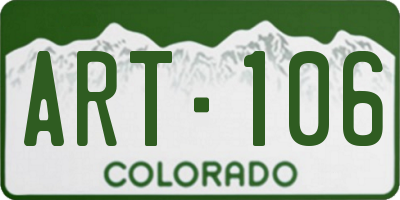 CO license plate ART106