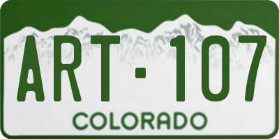 CO license plate ART107