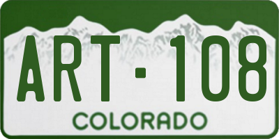 CO license plate ART108