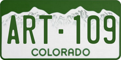 CO license plate ART109