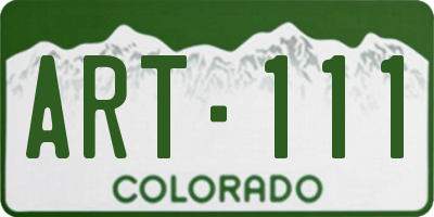 CO license plate ART111