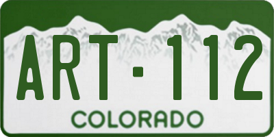 CO license plate ART112