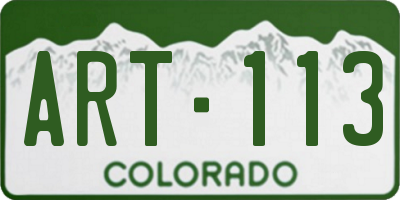 CO license plate ART113