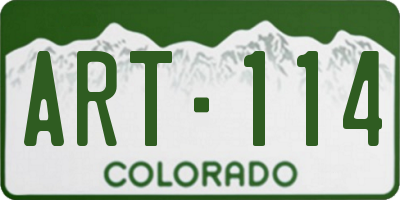 CO license plate ART114