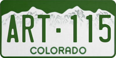 CO license plate ART115