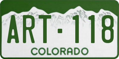 CO license plate ART118
