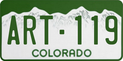 CO license plate ART119