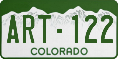 CO license plate ART122