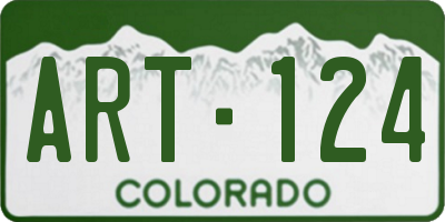 CO license plate ART124
