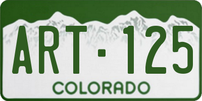 CO license plate ART125