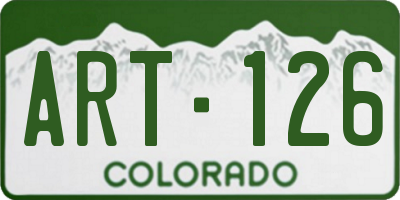 CO license plate ART126