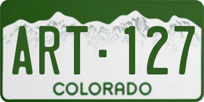 CO license plate ART127
