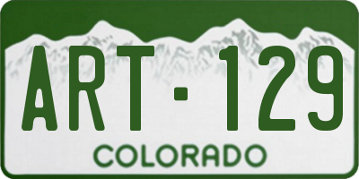 CO license plate ART129