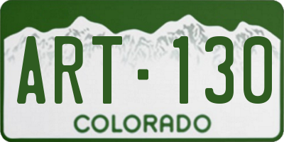 CO license plate ART130