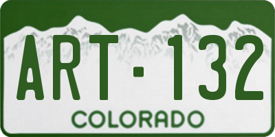 CO license plate ART132