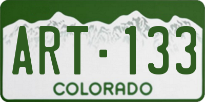 CO license plate ART133