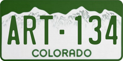 CO license plate ART134