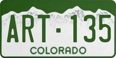 CO license plate ART135