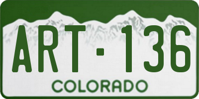 CO license plate ART136