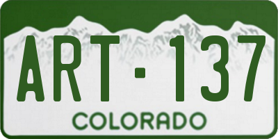 CO license plate ART137