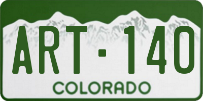 CO license plate ART140
