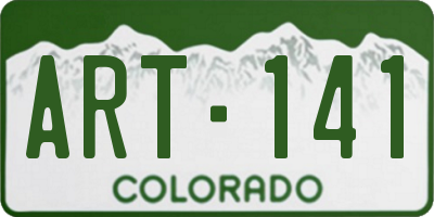 CO license plate ART141