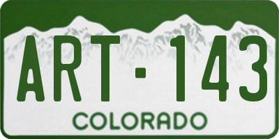 CO license plate ART143