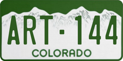CO license plate ART144