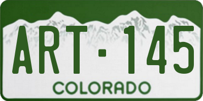 CO license plate ART145