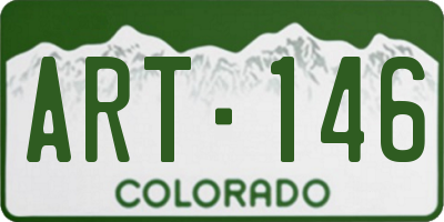 CO license plate ART146