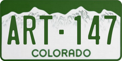 CO license plate ART147