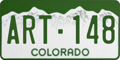 CO license plate ART148